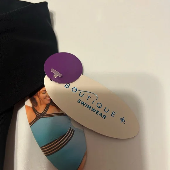 Elegant Black Women's Halter Swim One Piece - Picture 2 of 5